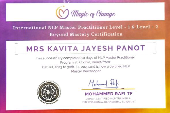 NLP Masters Program Practitioner, Cochin